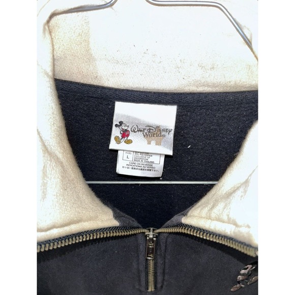 Disney World Mickey Mouse 1/4 Pullover Sweatshirt VTG 90s Navy Blue WDW Size LG - Picture 4 of 5